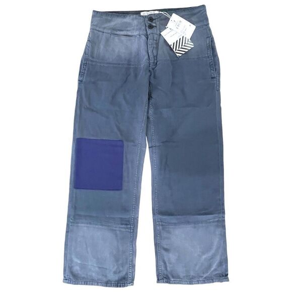 Sandrine Rose By Free People Women's Blue French Worker Patched Jeans 29 NWT 💙 - Picture 1 of 16